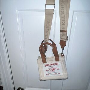 True Religion Beige and Tan Men's Messenger Bag
